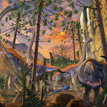 Brachiosaurus Family Dinosaurs - Vincent Hie 500 Jigsaw Puzzle 3D Modell