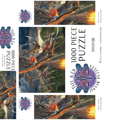 Eruption Dinosaurs - Vincent Hie 1000 Jigsaw Puzzle box 3D Modell