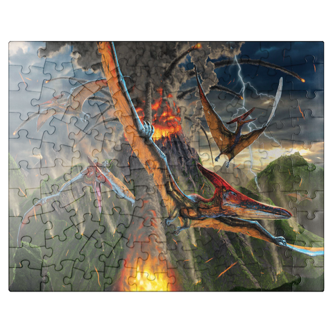 puzzleplate Eruption Dinosaurs - Vincent Hie 100 Jigsaw Puzzle