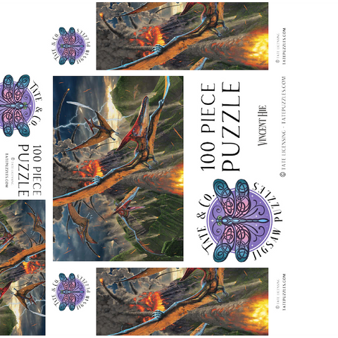 Eruption Dinosaurs - Vincent Hie 100 Jigsaw Puzzle box 3D Modell