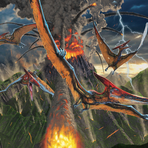 Eruption Dinosaurs - Vincent Hie 500 Jigsaw Puzzle 3D Modell