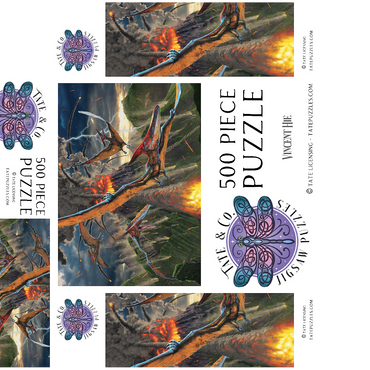 Eruption Dinosaurs - Vincent Hie 500 Jigsaw Puzzle box 3D Modell