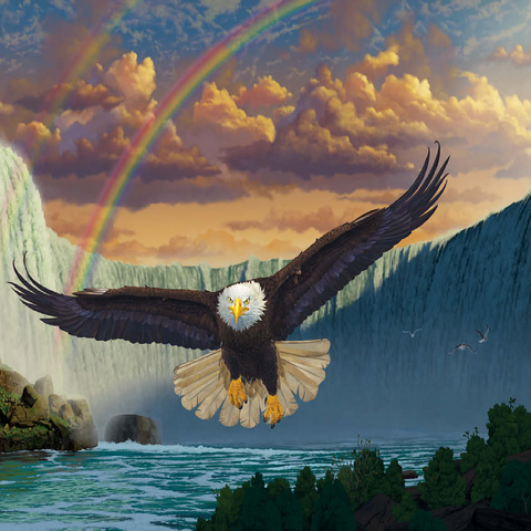 Niagara Falls Eagle - Vincent Hie 100 Jigsaw Puzzle 3D Modell