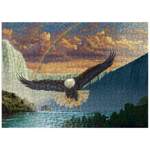puzzleplate Niagara Falls Eagle - Vincent Hie 500 Jigsaw Puzzle