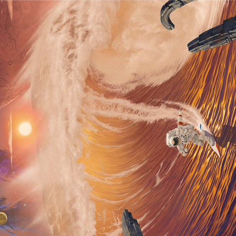 Riding the Wave Astronaut - Vincent Hie 1000 Jigsaw Puzzle 3D Modell