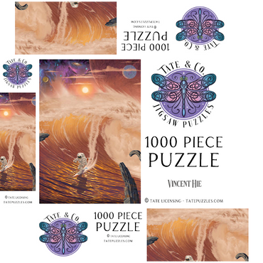 Riding the Wave Astronaut - Vincent Hie 1000 Jigsaw Puzzle box 3D Modell