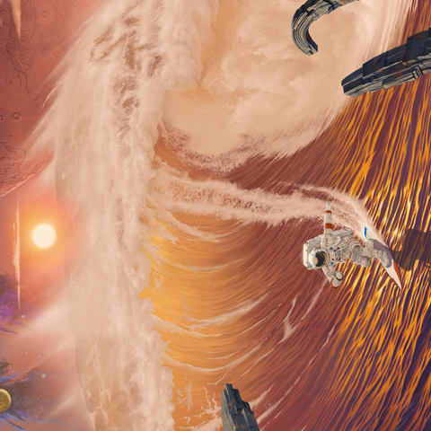 Riding the Wave Astronaut - Vincent Hie 500 Jigsaw Puzzle 3D Modell