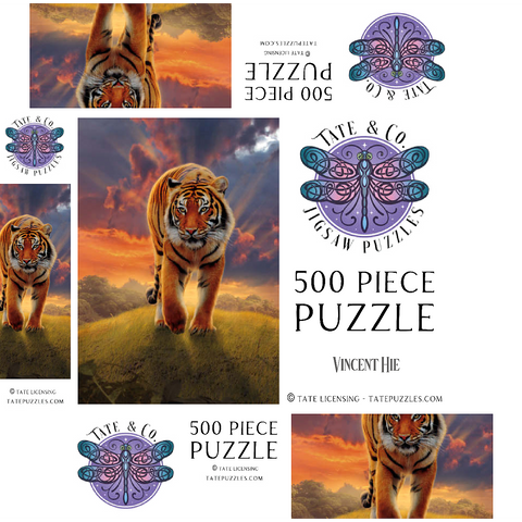 Rising Tiger - Vincent Hie 500 Jigsaw Puzzle box 3D Modell