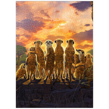 puzzleplate Meerkat Family Sunset - Vincent Hie 1000 Jigsaw Puzzle