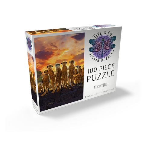 Meerkat Family Sunset - Vincent Hie 100 Jigsaw Puzzle box view2
