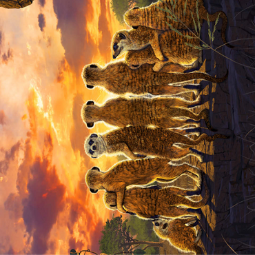 Meerkat Family Sunset - Vincent Hie 100 Jigsaw Puzzle 3D Modell