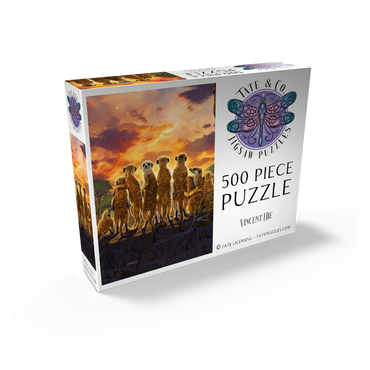 Meerkat Family Sunset - Vincent Hie 500 Jigsaw Puzzle box view2