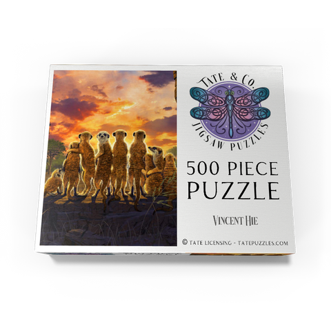 Meerkat Family Sunset - Vincent Hie 500 Jigsaw Puzzle box view3