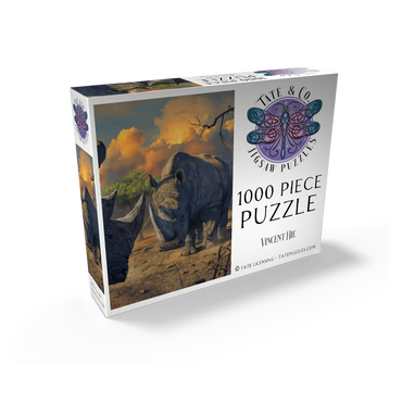 Rhino Stand Off - Vincent Hie 1000 Jigsaw Puzzle box view2