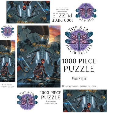 Searchlight Giant Robot - Vincent Hie 1000 Jigsaw Puzzle box 3D Modell