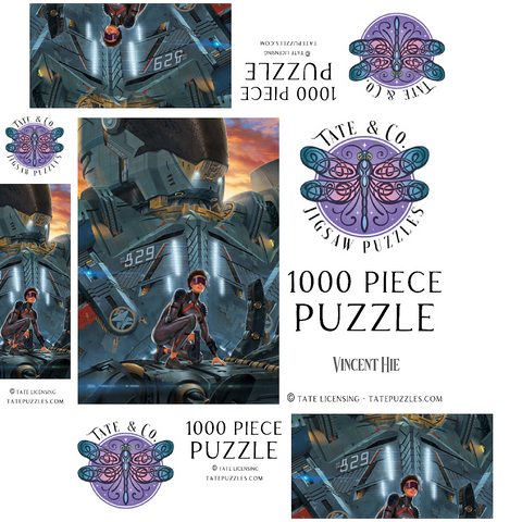 Searchlight Giant Robot - Vincent Hie 1000 Jigsaw Puzzle box 3D Modell