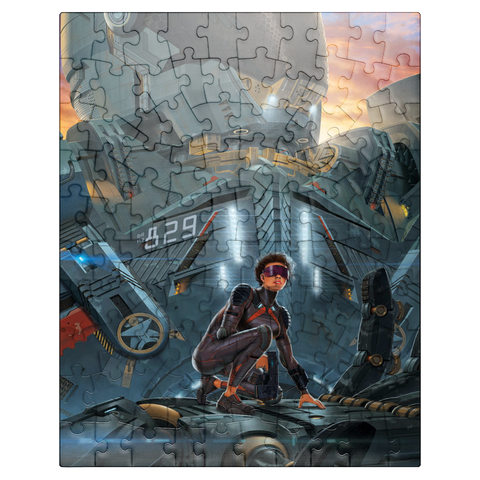 puzzleplate Searchlight Giant Robot - Vincent Hie 100 Jigsaw Puzzle