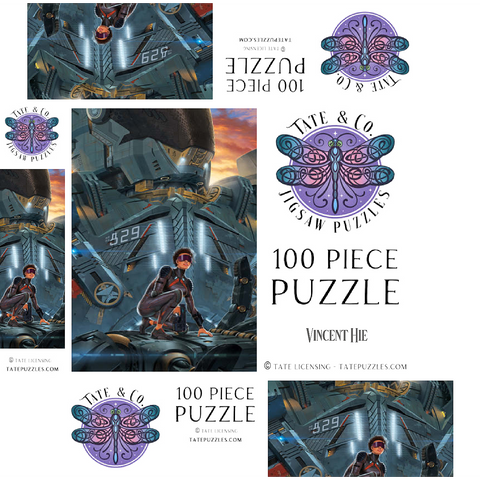 Searchlight Giant Robot - Vincent Hie 100 Jigsaw Puzzle box 3D Modell