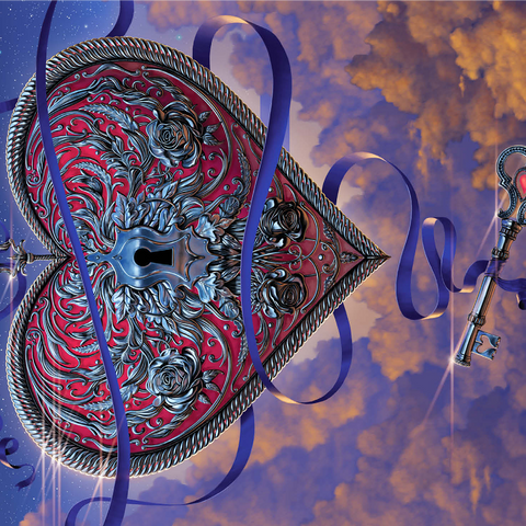 Heart and Key - Vincent Hie 1000 Jigsaw Puzzle 3D Modell