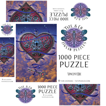 Heart and Key - Vincent Hie 1000 Jigsaw Puzzle box 3D Modell