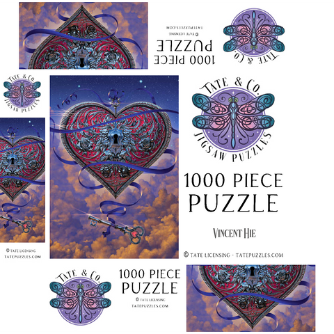 Heart and Key - Vincent Hie 1000 Jigsaw Puzzle box 3D Modell