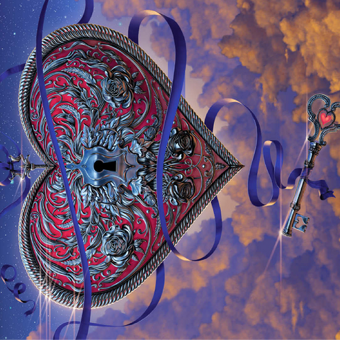 Heart and Key - Vincent Hie 100 Jigsaw Puzzle 3D Modell