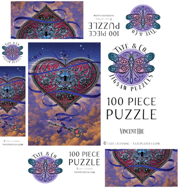 Heart and Key - Vincent Hie 100 Jigsaw Puzzle box 3D Modell