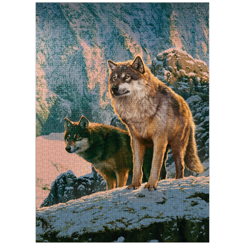 puzzleplate Wolf Couple in Sunset - Vincent Hie 1000 Jigsaw Puzzle