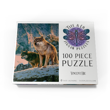 Wolf Couple in Sunset - Vincent Hie 100 Jigsaw Puzzle box view3