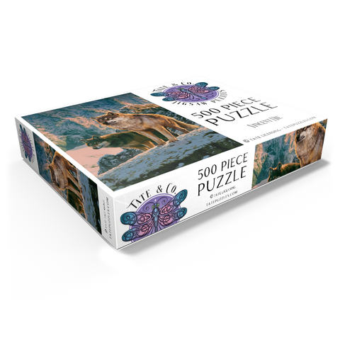 Wolf Couple in Sunset - Vincent Hie 500 Jigsaw Puzzle box view1