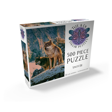 Wolf Couple in Sunset - Vincent Hie 500 Jigsaw Puzzle box view2