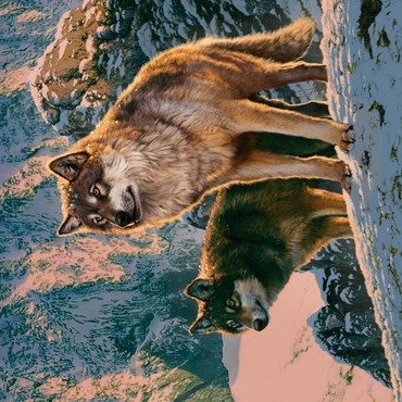 Wolf Couple in Sunset - Vincent Hie 500 Jigsaw Puzzle 3D Modell