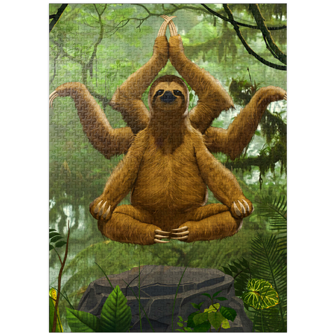 puzzleplate Zen Sloth Meditation - Vincent Hie 1000 Jigsaw Puzzle