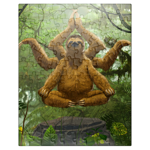 puzzleplate Zen Sloth Meditation - Vincent Hie 100 Jigsaw Puzzle