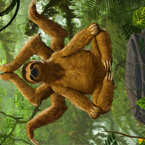 Zen Sloth Meditation - Vincent Hie 100 Jigsaw Puzzle 3D Modell