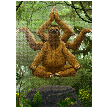 puzzleplate Zen Sloth Meditation - Vincent Hie 500 Jigsaw Puzzle