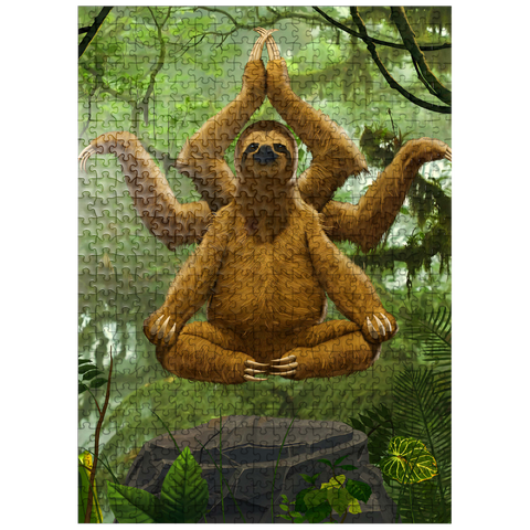 puzzleplate Zen Sloth Meditation - Vincent Hie 500 Jigsaw Puzzle