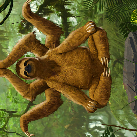 Zen Sloth Meditation - Vincent Hie 500 Jigsaw Puzzle 3D Modell