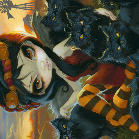 Autumn Kitties - Jasmine Becket-Griffith 1000 Jigsaw Puzzle 3D Modell