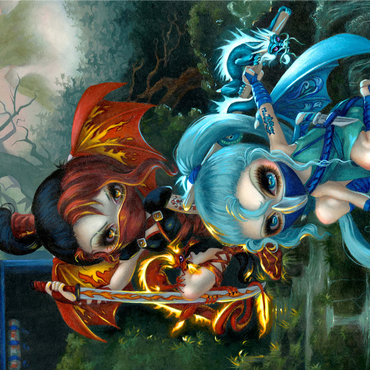 Ninja Dragonlings - Jasmine Becket-Griffith 1000 Jigsaw Puzzle 3D Modell