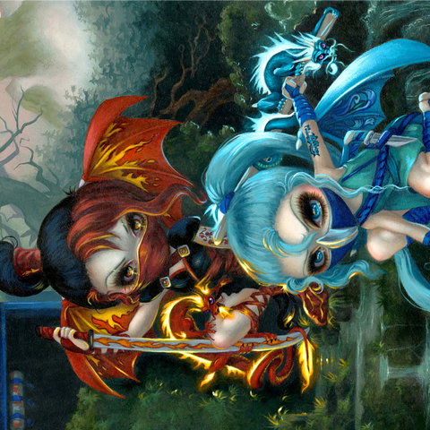 Ninja Dragonlings - Jasmine Becket-Griffith 1000 Jigsaw Puzzle 3D Modell