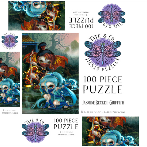 Ninja Dragonlings - Jasmine Becket-Griffith 100 Jigsaw Puzzle box 3D Modell