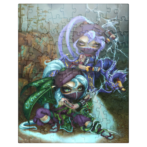 puzzleplate Ninja Dragonlings II - Jasmine Becket-Griffith 100 Jigsaw Puzzle