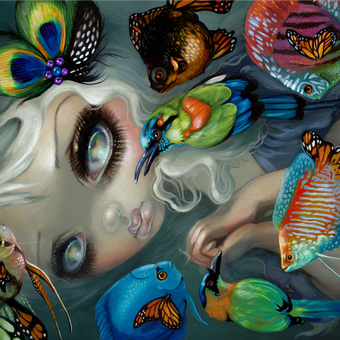 Poissons Volants Les Oiseaux - Jasmine Becket-Griffith 1000 Jigsaw Puzzle 3D Modell