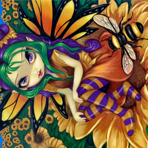 Sunflower Fairy with Bee - Jasmine Becket-Griffith 1000 Jigsaw Puzzle 3D Modell