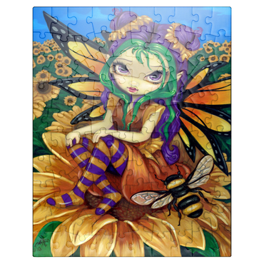 puzzleplate Sunflower Fairy with Bee - Jasmine Becket-Griffith 100 Jigsaw Puzzle