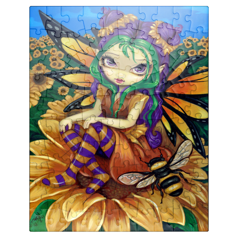 puzzleplate Sunflower Fairy with Bee - Jasmine Becket-Griffith 100 Jigsaw Puzzle