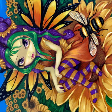 Sunflower Fairy with Bee - Jasmine Becket-Griffith 100 Jigsaw Puzzle 3D Modell