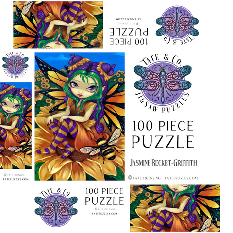 Sunflower Fairy with Bee - Jasmine Becket-Griffith 100 Jigsaw Puzzle box 3D Modell
