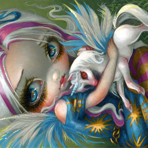 Twilight Delight Fairy with Unicorn - Jasmine Becket-Griffith 100 Jigsaw Puzzle 3D Modell